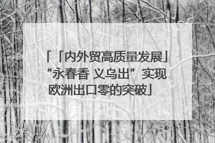 「内外贸高质量发展」“永春香 义乌出”实现欧洲出口零的突破