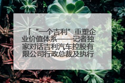 “一个吉利”重塑企业价值体系——记者独家对话吉利汽车控股有限公司行政总裁及执行董事桂生悦