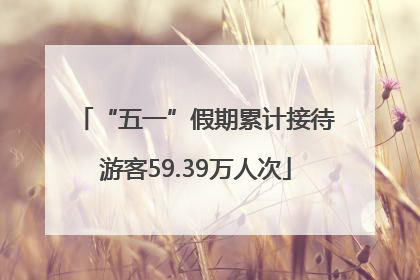 “五一”假期累计接待游客59.39万人次