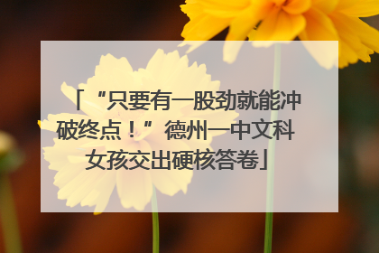 “只要有一股劲就能冲破终点！”德州一中文科女孩交出硬核答卷