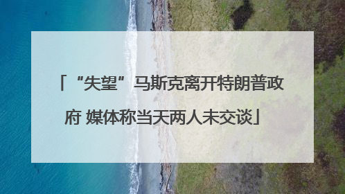 “失望”马斯克离开特朗普政府 媒体称当天两人未交谈