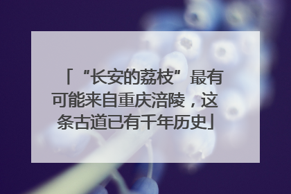 “长安的荔枝”最有可能来自重庆涪陵，这条古道已有千年历史