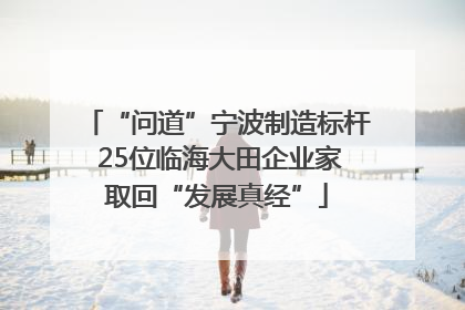 “问道”宁波制造标杆 25位临海大田企业家取回“发展真经”