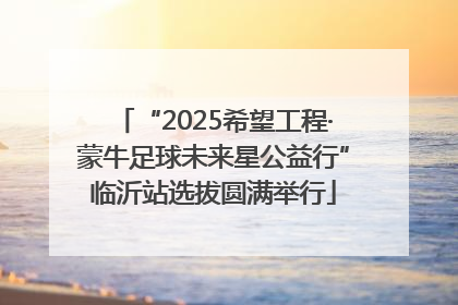 “2025希望工程·蒙牛足球未来星公益行”临沂站选拔圆满举行
