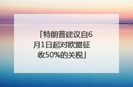 特朗普建议自6月1日起对欧盟征收50%的关税