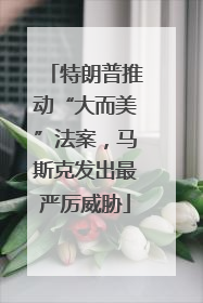 特朗普推动“大而美”法案，马斯克发出最严厉威胁