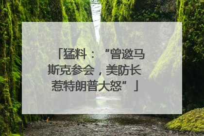 猛料：“曾邀马斯克参会，美防长惹特朗普大怒”