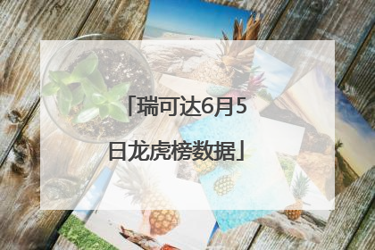 瑞可达6月5日龙虎榜数据