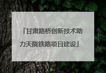 甘肃路桥创新技术助力天陇铁路项目建设