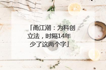 甬江潮：为科创立法，时隔14年少了这两个字
