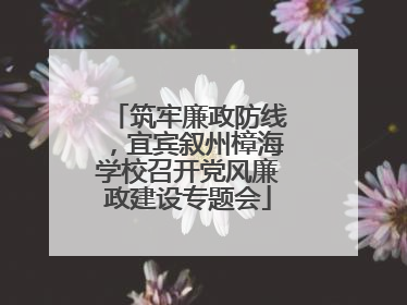 筑牢廉政防线，宜宾叙州樟海学校召开党风廉政建设专题会