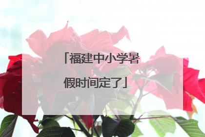 福建中小学暑假时间定了