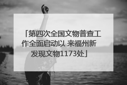 第四次全国文物普查工作全面启动以 来福州新发现文物1173处