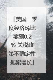 美国一季度经济环比萎缩0.2% 关税政策不确定性拖累增长