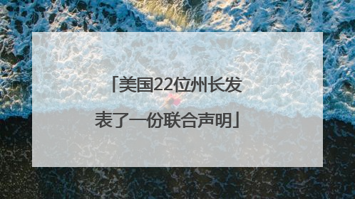 美国22位州长发表了一份联合声明
