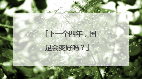 下一个四年，国足会变好吗？
