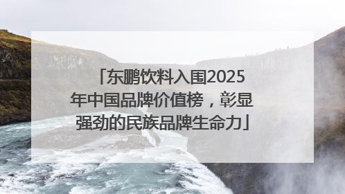 东鹏饮料入围2025年中国品牌价值榜，彰显强劲的民族品牌生命力