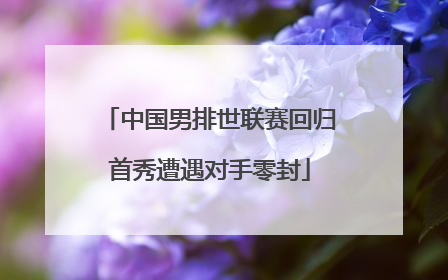 中国男排世联赛回归首秀遭遇对手零封