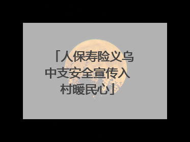 人保寿险义乌中支安全宣传入村暖民心