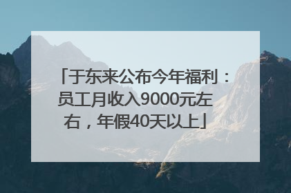 于东来公布今年福利：员工月收入9000元左右，年假40天以上