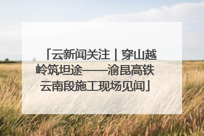 云新闻关注｜穿山越岭筑坦途——渝昆高铁云南段施工现场见闻