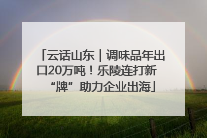 云话山东｜调味品年出口20万吨！乐陵连打新“牌”助力企业出海