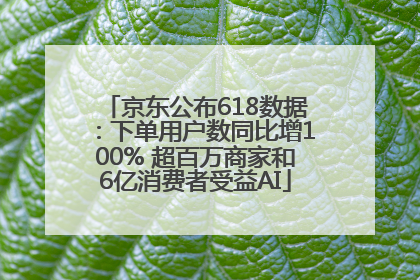 京东公布618数据：下单用户数同比增100% 超百万商家和6亿消费者受益AI