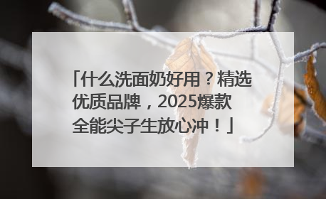 什么洗面奶好用？精选优质品牌，2025爆款全能尖子生放心冲！
