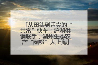 从田头到舌尖的“共富”快车：沪湖供销联手，湖州生态农产“圈粉”大上海