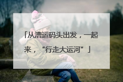 从漕运码头出发，一起来，“行走大运河”