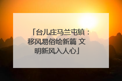台儿庄马兰屯镇：移风易俗绘新篇 文明新风入人心