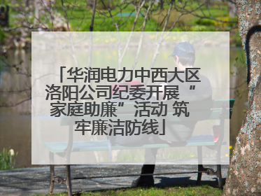 华润电力中西大区洛阳公司纪委开展“家庭助廉”活动 筑牢廉洁防线