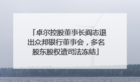卓尔控股董事长阎志退出众邦银行董事会，多名股东股权遭司法冻结