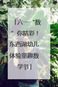 六一“数”你精彩！东西湖幼儿体验童趣数学节