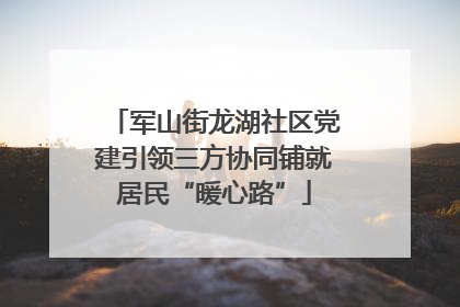 军山街龙湖社区党建引领三方协同铺就居民“暖心路”