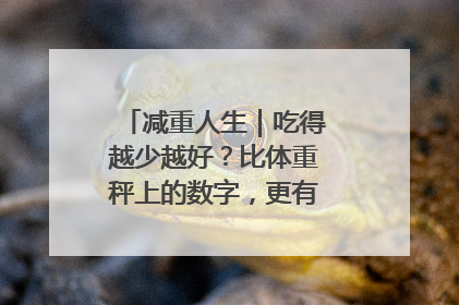 减重人生｜吃得越少越好？比体重秤上的数字，更有意义的是什么？