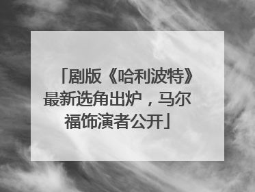 剧版《哈利波特》最新选角出炉，马尔福饰演者公开
