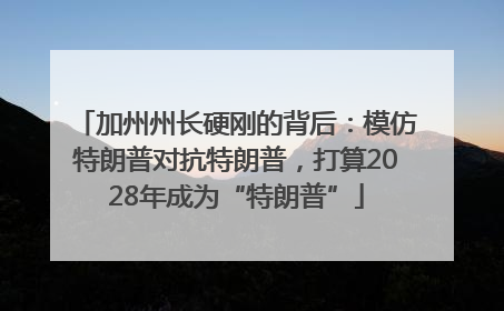 加州州长硬刚的背后：模仿特朗普对抗特朗普，打算2028年成为“特朗普”