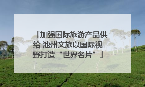 加强国际旅游产品供给 池州文旅以国际视野打造“世界名片”