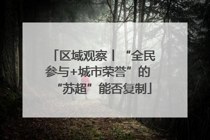 区域观察丨“全民参与+城市荣誉”的“苏超”能否复制