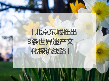 北京东城推出3条世界遗产文化探访线路