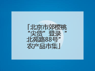 北京市郊樱桃“尖货”登录“北苑路88号”农产品市集