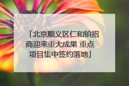 北京顺义区仁和镇招商迎来重大成果 重点项目集中签约落地
