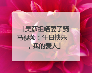吴彦祖晒妻子骑马视频：生日快乐，我的爱人