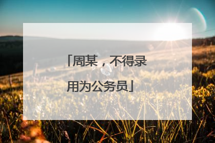 周某，不得录用为公务员