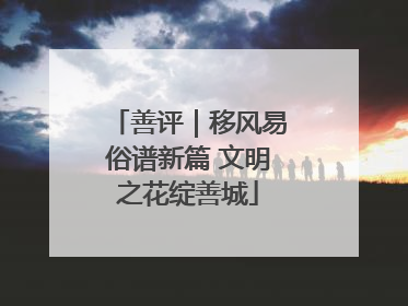 善评｜移风易俗谱新篇 文明之花绽善城
