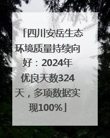 四川安岳生态环境质量持续向好：2024年优良天数324天，多项数据实现100%
