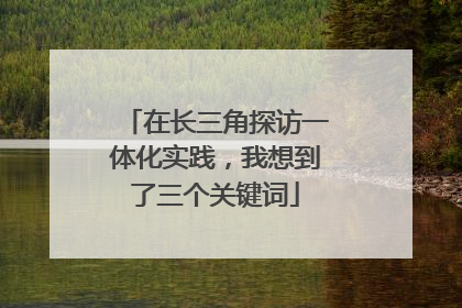 在长三角探访一体化实践，我想到了三个关键词