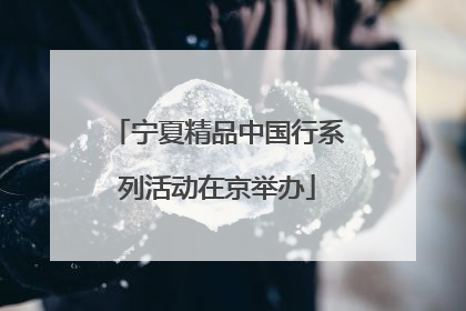 宁夏精品中国行系列活动在京举办