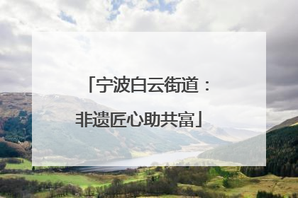 宁波白云街道：非遗匠心助共富